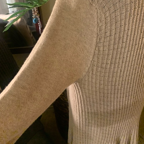 BCBGMAXAZRIA Long Wool Blend Waterfall Open Knit Cardigan - Picture 5 of 7